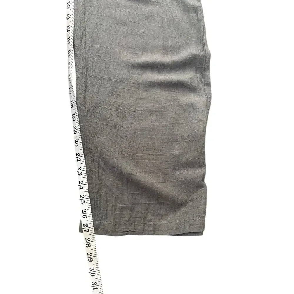 Jonny Cota Women's Chick Buckle Gray Linen Overalls Jumpsuit S Wide‎ Leg Luxury